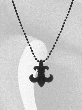 Chrome Hearts Silichrome Brand New BS Fleur Pendant Necklace - Black